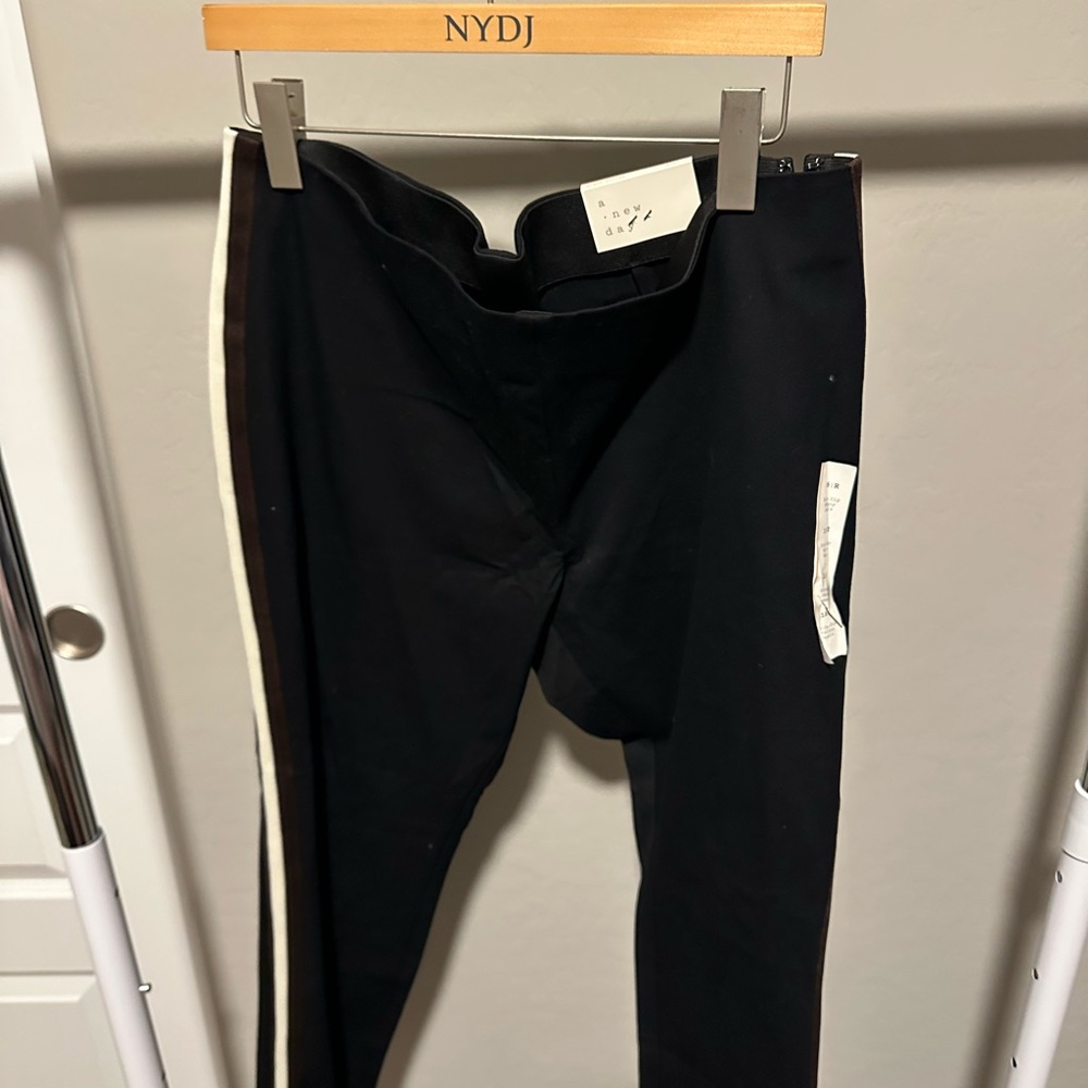 A New Day Black Trousers with White Accent